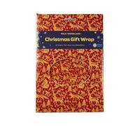 Marie Curie Charity Woodland Folk Gift Wrap - 10 Sheets (Red & Gold)