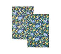 Marie Curie Memory Garden Tea Towel Set, Floral Print, 100% Recycled Cotton, 45x70cm, Set of 2