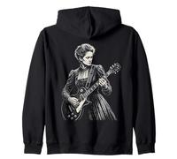 Marie Curie Playing Electric Guitar Rocker Humor Zip Hoodie