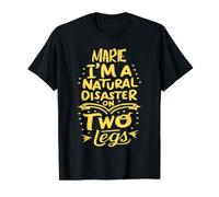 Marie Disaster On Two Legs Funny Marie Name Value Graphic T-Shirt, Men, Black, M