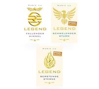 Marie Lu - Legend Trilogie Buchset - "Fallender Himmel", "Schwelender Sturm" & "Berstende Sterne" - Lesezeichen Fantasy Design - Dystopie, Jugendbuch, Science Fiction, Rache, Verrat