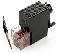 Marie’s Manual Pencil Sharpener - Model H-D0031A, 5 Tip Settings, Fast Sharpen in 10 Seconds, Large Shavings Container, Anti-Slip Base, Hand Crank Sharpener for School & Artists