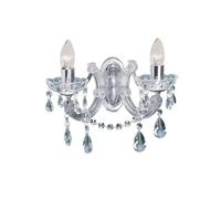 marie therese 2 lamp chrome crystal wall light