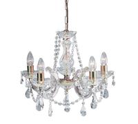 marie therese chandelier ceiling 5 lights with octagonal droplet