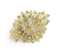 Mariell Gold Wedding Jewelry Crystal Bridal Brooch Pin for Brides, Bridesmaids, Mother of The Bride