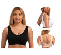 Marielle Women Sports Bra, 3 Pack Seamless Sports Bras for Women, Wire Free Sports Bras Women, Bralettes for Women Comfort and Sleep Bras for Girls Black/White/Nude