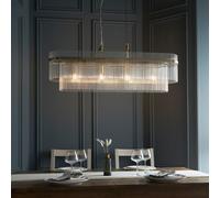 Endon Marietta Bar Pendant Ceiling Light - Antique Brass Plate Clear Glass 4x E1