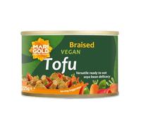 Marigold Braised Vegan Tofu, 225g - High Protein, Gluten-Free, Ready-to-Eat, Versatile Plant-Based Soya
