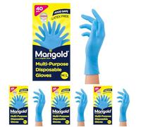 Marigold Disposable Gloves: Latex Free, Powder Free, Food Safe Multi-Purpose Disposable Gloves - Easy fit and Versatile Use for Everyday Tasks, Dermatologically Tested - Box of 40 (Pack of 4)