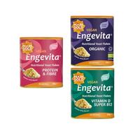 Marigold Engevita Nutritional Yeast Flakes Variety Bundle 3 Pack | Original Protein and Fibre, Vitamin D and B12, and Organic Yeast Flakes | Vegan Cheesy Flavour