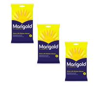 Marigold Extra Life Kitchen Gloves Small Pack Of 3 Pairs Durable Latex Gloves With Cotton Lining Anti Slip Grip & Recyclable Via T