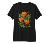Marigold Floral Bouquet Celestial Botanical Premium T-Shirt