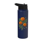 Marigold Floral Bouquet Celestial Botanical Stainless Steel Insulated Water Bottle