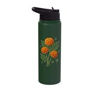Marigold Floral Bouquet Celestial Botanical Stainless Steel Insulated Water Bottle