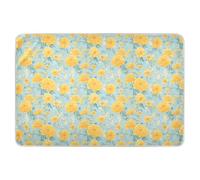 Marigold Flowers Blue Extra Large Resuable Diaper Mats Water Resistant Pee Pads for Bed Leakproof Quick Drying Pee Mats for Children Adults Pets 52" L x 34" W