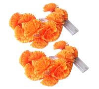 Marigold Garland for Decoration Day Of The Dead Decorations 2Pcs Lighted Marigold Garland 118 Inch Battery-Powered Artificial Marigold Flowers with Light for Diwali Indian Altar Halloween Decor
