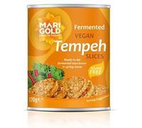 MariGold Fermented Vegan Tempeh Slices - Gluten-Free Ready-to-Eat Soya in Spring Water - 280g 2-pack