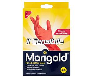 Marigold Il Sensibile 145677 Glove, Minimum Thickness, in Pure Cotton, Long Sleeve with Drip-Stop Border Rip-Proof