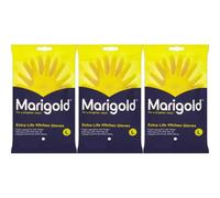Marigold Kitchen Gloves Extra Life For A Brighter Clean (Large) Pack Of 3