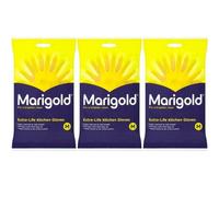 Marigold Kitchen Gloves Extra Life For A Brighter Clean Medium Size Pack Of 3