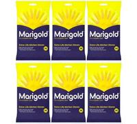 Marigold Kitchen Gloves Extra Life For A Brighter Clean Medium Size Pack Of 6