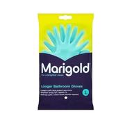 Marigold Longer Bathroom Gloves Large 2 Pairs - Double Layered Comfortable Cotton Lining Extra-Long Waterproof Cuffs With Strong Grip perfect for daily Household Task
