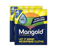 Marigold Microfibre Cleaning Cloths - Pack of 8 - Multifunctional Reusable Cleaning Cloths - Lint Free Streak Free -Washable Cloth Duster for Kitchen, Bathroom, Windows & Dusting, Car, Motorbike,