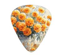 Marigold-Painting 12 Pack Guitar Picks With 3 Thicknesses And Storage Box, Abs Plectrums For Electric Bass Guitar Players