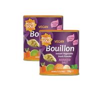 Marigold Health Foods Reduced Salt Vegetable Bouillon Poweder - Vegan& Gluten Free - Makes 7.5 litres - 150g (Pack of 2)