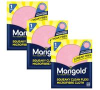 Marigold Squeaky Clean Microfibre Cloth Bundle - 3 Pack | Streak-Free Ultra-Absorbent Multi-Surface Cleaning Cloths for Kitchen, Bathroom, Glass & Windows | Machine Washable | 32 x 27 cm Each