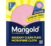 Marigold Squeaky Clean Microfibre Cloth Pack of 4 - Ultra Absorbent, Streak-Free Cleaning Cloth for Windows, Mirrors, Glass, Kitchen & Bathroom - Soft, Flexible & Reusable