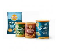 Marigold Starter Pack - Save on Best Sellers Bundle| Bouillon Vegetable Stock Powder 150g + Nutritional Yeast Flakes with B12 100g + Organic Instant Gravy 110g + Popcorn Plus Snack 20g