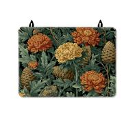 Marigold Stove Top Cover for Electric Stove, Botanical Vintage Pinecones Leaf Fall Orange Washable Electric Top Cover Protector Kitchen Cooking Essentials 28x20 Inch