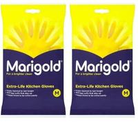 Marigold Unisex RUBBER GLOVES KITCHEN- Yellow, Pack of 2