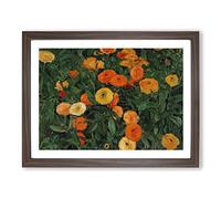 Marigolds By Koloman Moser Classic Painting Framed Wall Art Print, Ready to Hang Picture for Living Room Bedroom Home Office Décor, Walnut A4 (34 x 25 cm)