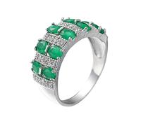 Marigolds Cream Silver-Plated Sterling Simulated Stackable Ring Bands for Women Zircon Ring Size 6 10 Rings Men and Women, 9, Copper, No Gemstone