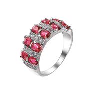 Marigolds Cream Silver-Plated Sterling Simulated Stackable Ring Bands for Women Zircon Ring Size 6 10 Rings Men and Women, 9, Copper, No Gemstone