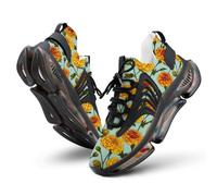 Marigolds Floral Men's Running Shoes Walking Sneakers for Women Athletic Lightweight Breathable Shoes