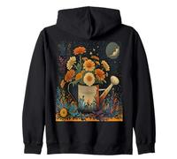 Marigolds In a Watering Can Blooming Summer Flower Marigold Zip Hoodie