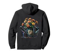 Marigolds In a Watering Can Retro Flowering Marigold Pullover Hoodie