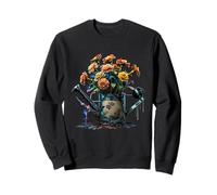Marigolds In a Watering Can Retro Flowering Marigold Sweatshirt