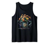 Marigolds in a Watering Can Retro Flowering Marigold Tank Top