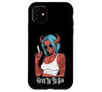 Marijuana 420 Funny Devil Woman Give In To Sin Weed Stoner Case for iPhone 11
