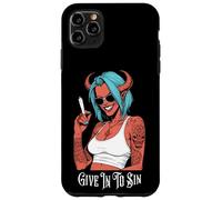 Marijuana 420 Funny Devil Woman Give In To Sin Weed Stoner Case for iPhone 11 Pro Max