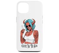 Marijuana 420 Funny Devil Woman Give In To Sin Weed Stoner Case for iPhone 13