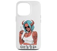 Marijuana 420 Funny Devil Woman Give In To Sin Weed Stoner Case for iPhone 13 Pro