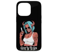 Marijuana 420 Funny Devil Woman Give In To Sin Weed Stoner Case for iPhone 13 Pro