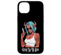 Marijuana 420 Funny Devil Woman Give In To Sin Weed Stoner Case for iPhone 14 Plus