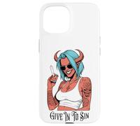 Marijuana 420 Funny Devil Woman Give In To Sin Weed Stoner Case for iPhone 15