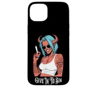 Marijuana 420 Funny Devil Woman Give In To Sin Weed Stoner Case for iPhone 15 Plus